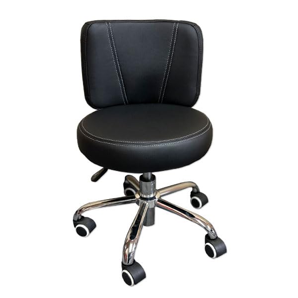 VTD Pedicure Bar Stool 2024 Chair Adjustable Height 13.5'' to 15.5'' Beauty Salon Black/Cappuccino/Sand/Grey/Dark Brown (Black)