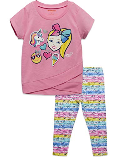 JoJo Siwa Toddler Girls Fashion Crossover T-Shirt Legging Set Pink 4T