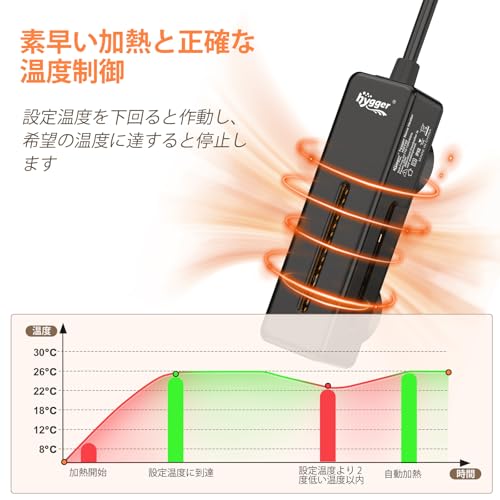 hygger 水槽ヒーター 20W 小型水中ヒーター ミニ ベタヒーター 15-34℃温度調節可能 サーモスタット付き 3-20Lの小型海水・淡水水槽に適応 熱帯魚・観賞魚対応 の商品画像 4