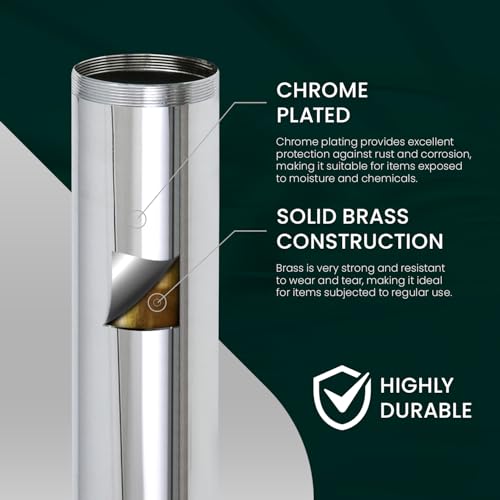 Highcraft 1-1/2” x 12” Threaded Tube 17 Gauge Chrome Plated Brass Tube for Bathroom Sink, Kitchen Sink, Utility Sink Tubular Drain Applications by HIGHCRAFT - Image 6