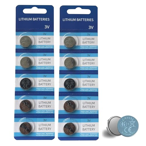 CR1632 Battery 3 Volt Lithium Coin Cell 1632 Batteries 10 Pack in Original Packaging for Watch, Car Key, Calculator, Electronic Scale, Toy