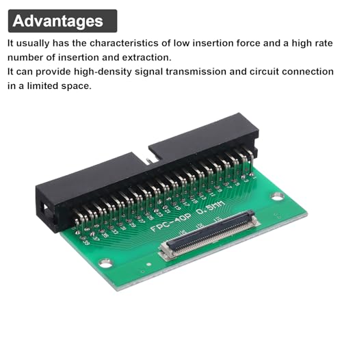 sourcing map FFC-FPC-Steckerplatine, 40-polig, 0,5-mm-Buchse auf 2,54 mm, zweireihig, rechter Winkel, DC3-Stecker, PCB-Konverterplatine für LCD-Fernseher/Digitalkameras/Laptops, 4 Stück – Bild 5