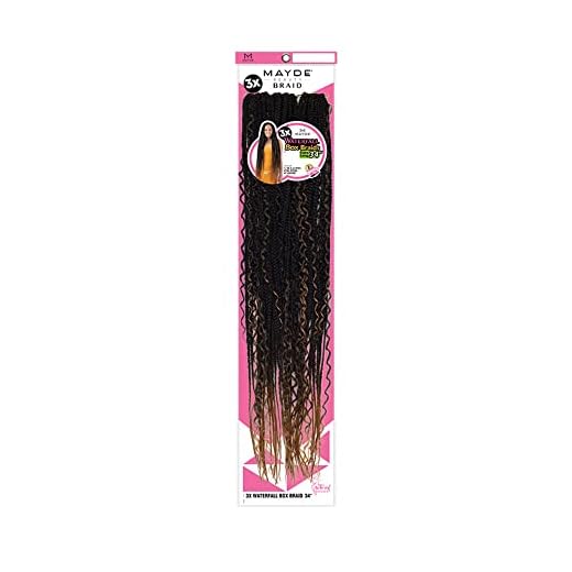Mayde Beauty Crochet Braid 3X Waterfall Box Braids 34" (5-Pack, HT30)