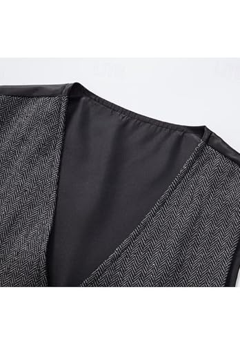 Men's Classic Herringbone Vest Single Breasted Slim Fit Casual Tweed Blended Waistcoat3