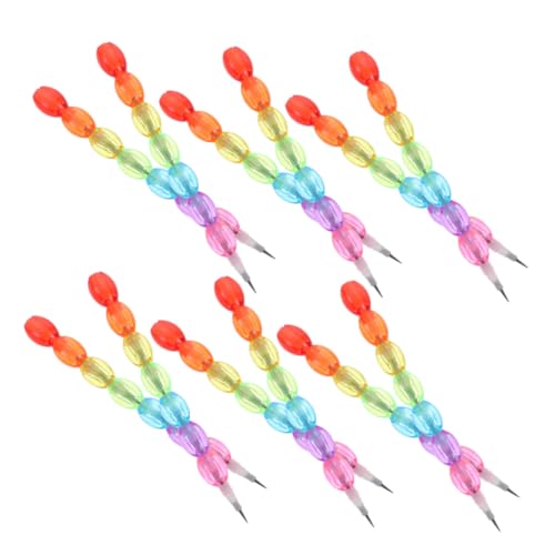 SOPOTUTU 12個 糖葫芦免削積み木筆 可愛いスタッカブル色筆 用多機能文具 楽しいみ合わせ学習筆 小学生向け