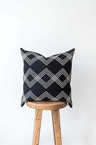 Woven Nook - Modern & Luxurious 18" x 18" Decorative Boho Throw Pillow Covers - Durable Quality & Machine Washable - Kennedy Design - Green, Black, and Blue - 4 Pack