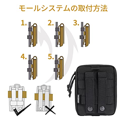 OneTigris EDCポーチ マルチ MOLLE ナイロン製 (ブラック)