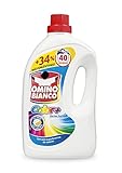 Acción: la nueva fórmula, eficaz incluso a 30º, está diseñada para garantizar colores luminosos lavado tras lavado; su tecnología Protege y Captura tiene una acción anti transferencia de colores y previene los residuos que vuelven las prendas grises