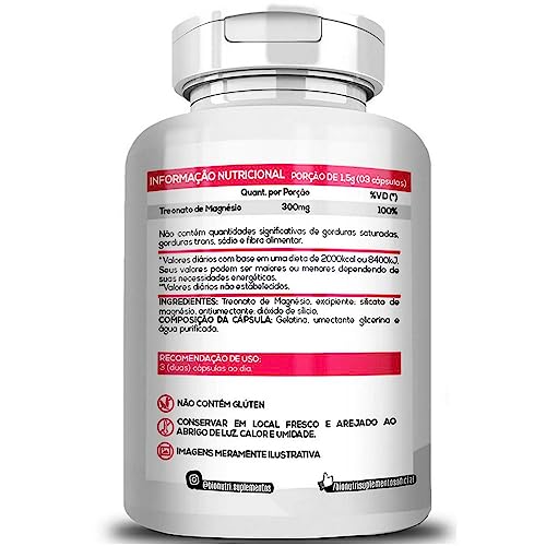 Treonato de Magnesio 120 Capsulas 500Mg - Bionutri