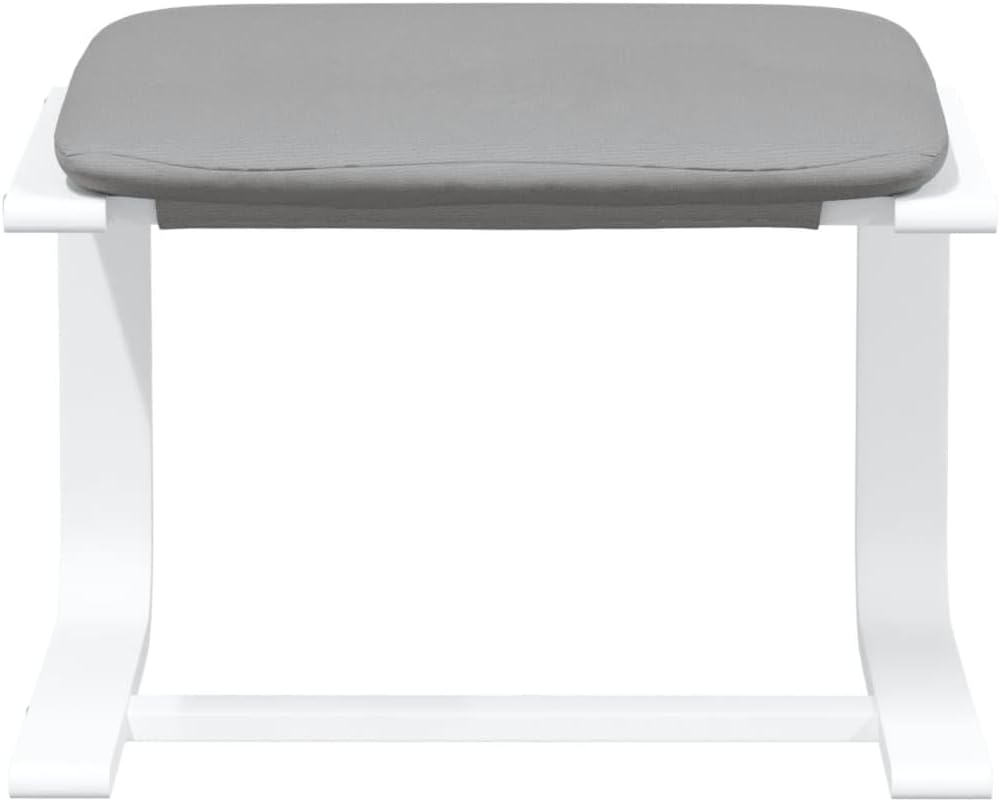 Compact Footstool with Removable Cover, Multipurpose Stool with Polyester Fabric, Modern Footstool for Living Room and Bedroom, Solid Birch Wood 267.4 lbs Capacity