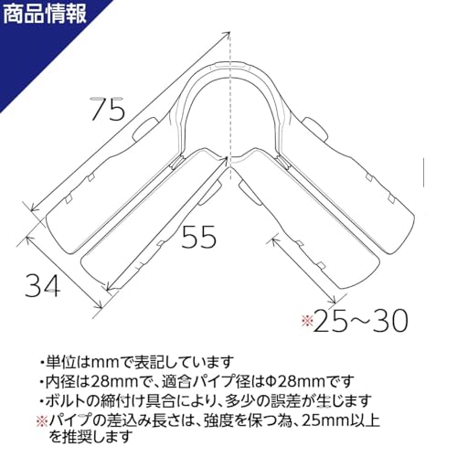 NTY メタルジョイント ブラック Φ28mm用(イレクターメタルジョイントのHJ-3と互換性あり) 組立て パイプ ラック 4方向 ジョイント NTY-2B 4個セット
