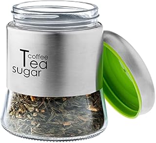 KADAX Glass container, Container for Coffee, leaf Tea, Coffee Container, Tea Canister, Sugar Container, food storage Container, storage Jar, stacking glass Canister