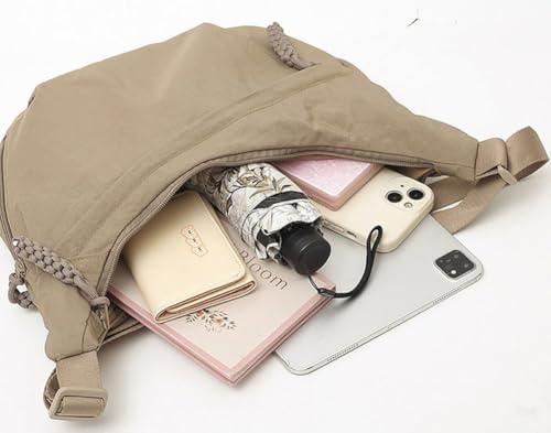 Image of Hobo Bag for Women Men Crescent Shoulder Bag Retro Nylon Canvas Crossbody Bag Slouchy Corduroy Dumpling Bag Purse | Retro