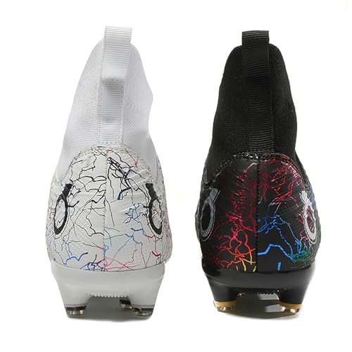 Image of Men's Soccer Shoes High-Top Soccer Cleats Outdoor Breathable Athletic Professional Spikes Youth Boys Football Shoes Unisex