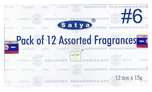 Satya Bangalore (Bng) Set Of 12 Nag Champa, Red Champa, Black Champa, Champa, Super Hit, Darshan, Neem Forest, Arabian Musk, Jasmine, Gold, French Lavender, Mystic Rose Incense Sticks, Varietypack06 #TOP3