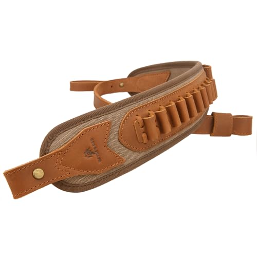 Leather Rifle Sling Gun Shell Holder Straps Loops for .357 .30-30, .38 .32Win Spcl.32-40 Cartridges (Brown, Without Swivels) by WAYNE'S DOG - Image 9