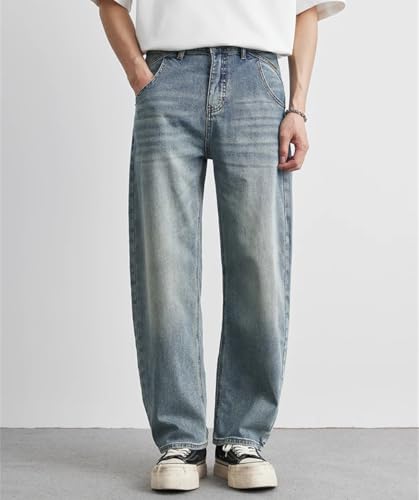 Men's Straight Retro Jeans Soft Casual Denim Pants with Pockets4