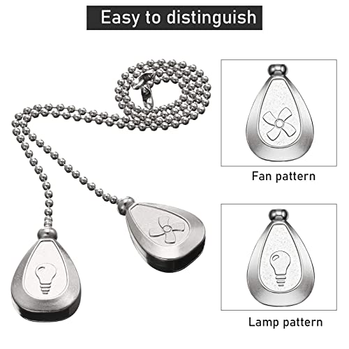 4 Pieces Ceiling Fan Pull Chain Extender Pull Chains Extension Fan Pull Chain Bronze Pendant 12 Inch Ceiling Fan Chain Ornament With Ball Fan Chain Connector (Silver) #TOP2