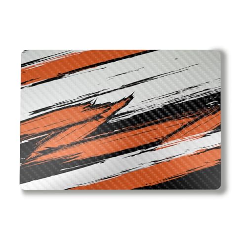 Image of Carbon Fiber Laptop Skin Compatible with Alienware M18 R2 (2024) - Grunge Orange - Premium 3M Vinyl Protective Wrap Decal Cover - Easy to Apply | Crafted in The USA by MightySkins