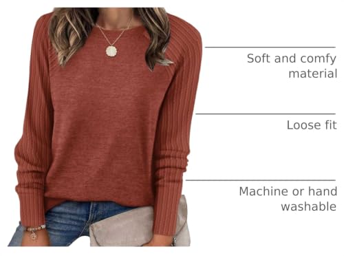 Image of SAMPEEL Sweatshirt for Women Long Sleeve Shirts Crewneck Sweaters Fall Fashion Outfits 2025 Trendy Tunic Tops Plus Size