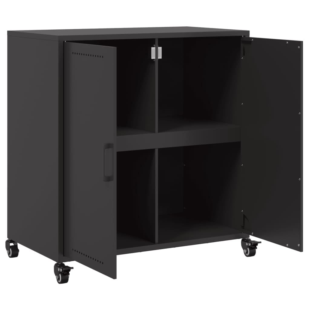 vidaXL Szafka, czarna, 68x39x72 cm, stal