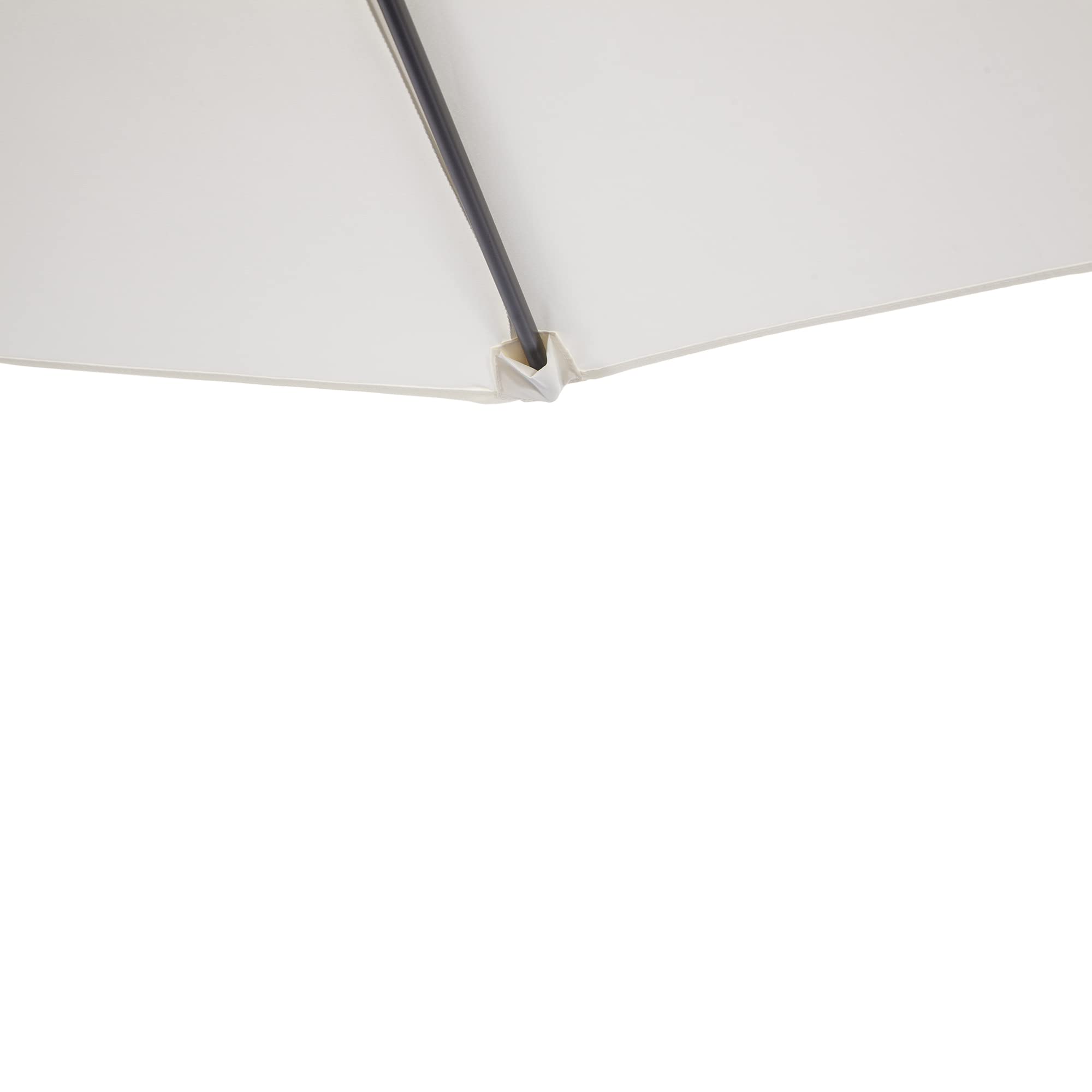 Outsunny Sombrilla 269x138x236 cm Parasol de Jardín con Manivela y Forma Semicircular Tela Poliéster 180 g/m² para Exterior Terraza Patio Piscina Crema