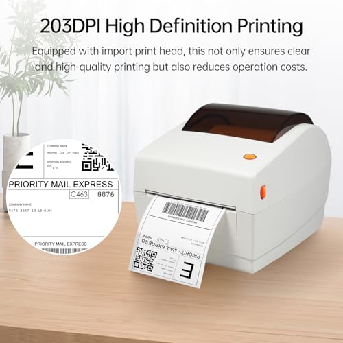 Image of Compact Thermal Label Printer, High Speed Desktop Label Maker with Wireless Printing, USB Connection, for Compatible with (US-2)