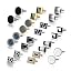 12 pack white & golden cufflinks set