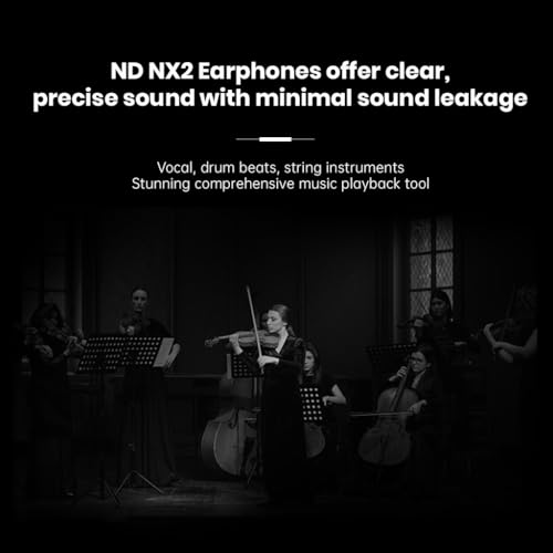 Image of ND NX2 IEM Wired in-Ear Monitor, 10mm Dynamic Driver with Passive Noise Cancellation, 0.78mm 2 Pin OFC Detachable Cable, HiFi Sound for Audiophiles & Gaming (Black (No Mic))