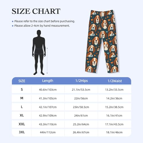 Cute Puppy For Men'S Lightweight Pajama Pants Adjustable Drawstring & Pockets All-Season Sleepwear4