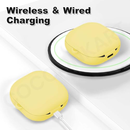 Image of Soft Silicone Case Cover for Samsung Galaxy Buds Core (Yellow)