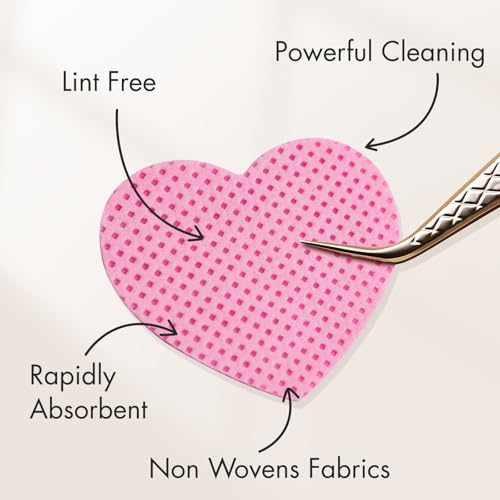 eyelash extension glue wipes 200 pcs lint free nail wipes non-woven fabric lash glue wipes nail polish remover wipes for lash extension supplies pink