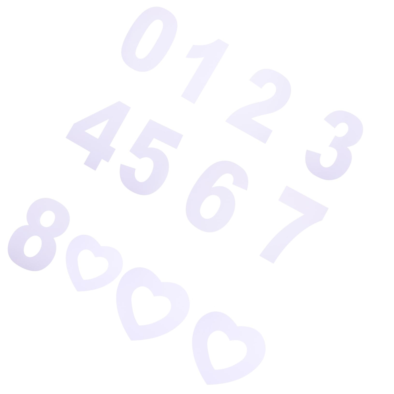 Unomor 13pcs Number and Heart Shaped Cake Stencils for Baking Reusable Pet Cake Molds for Parties Weddings and Birthdays Templates and Heart Designs