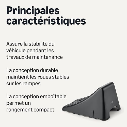 Amazon Basics Cales de Roue en Plastique pour Voitures, Taille Unique, Noires, Lot de 2 – vue 2