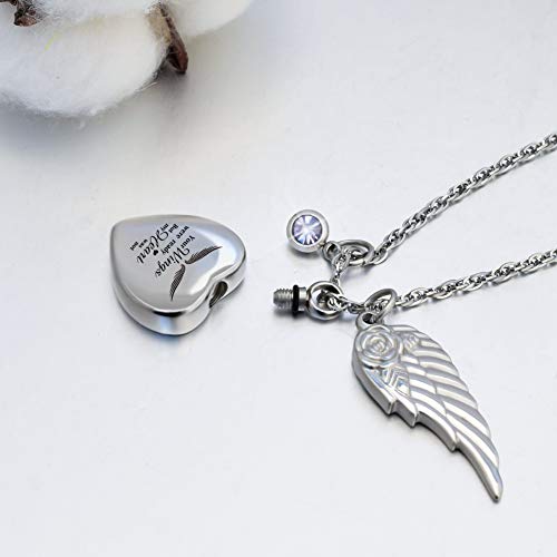 Dletay Heart Urn Necklace for Ashes with 12 Birthstones Cremation Jewelry for Ashes -Your Wings Were Ready My Heart Was Not2