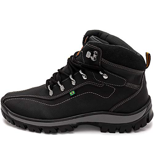 Bota Coturno Adventure Masculino Militar Confort (38, Preto)