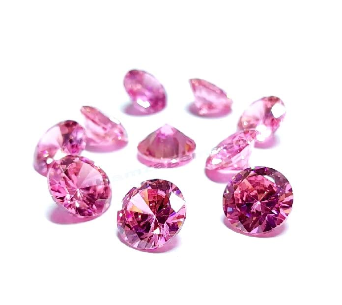 Zircone cubique rose de 6 mm pierres en vrac pour création de bijoux