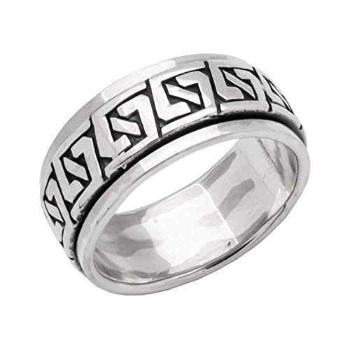 Bague anti-stress en argent sterling 925 massif Treasure Bay anneau tournant chic