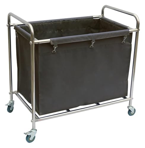 Panier à linge sur roulettes grand format chariot gris résistant