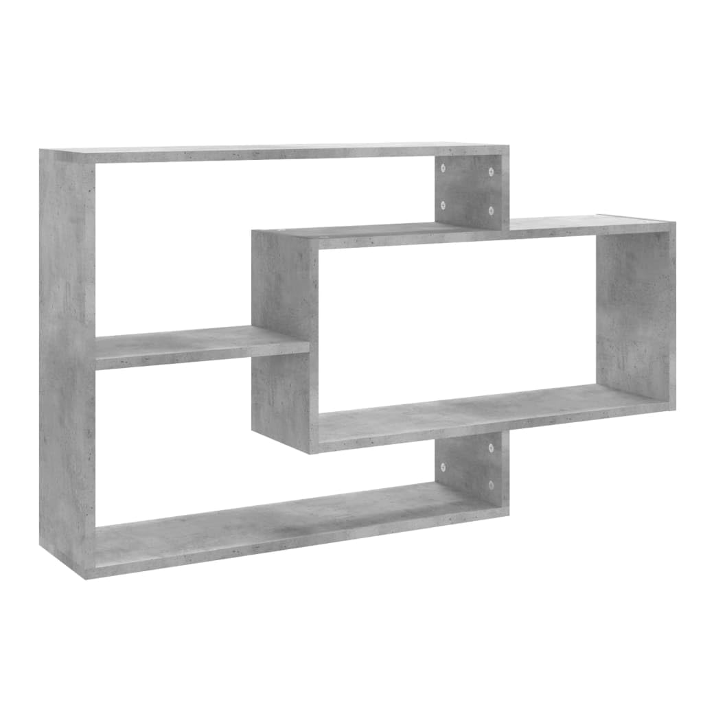 vidaXL Mensole a Muro Grigio Cemento 104x20x58,5 cm Legno Multistrato