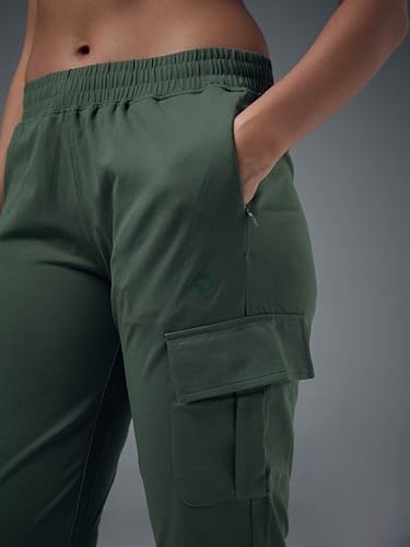 Image of Women's Polyester Regular Fit 4 Pocket Solid Cargo with SPF50+, 2 Way Stretch, UV Protection for Activewear, Regular Use