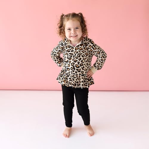 Posh Peanut Solid Ribbed - Black - Ruffled Bum Legging - 0-3 Months4