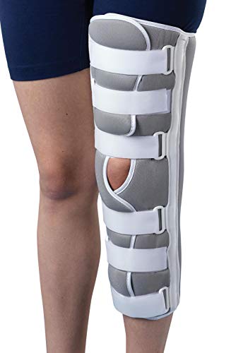 Medilink Knee Brace immobilizer adjustable- knee immobilizer brace support splint - knee support for injuries, post surgery(with adjustable velcro) (14 inches / 35 cms) (Extra Large)