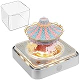 Time Piece Calendar 2026 3D Memo Pad Calendar with LED Lights, Creative 3D Desk Calendar, 3D Art Calendar Post Notes, DIY Paper Carving Art Craft Desktop Decoration (Carousel)