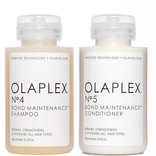 Olaplex No.4 Bond Maintenance Shampoo and No.5 Bond Maintenance Conditioner Repairs and Strengthens All Hair Types 100ml Each Pack of 2