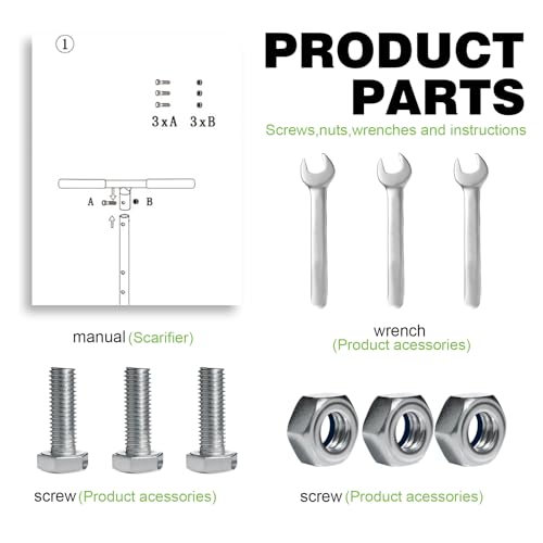 Evcitn Leme Giratório Manual, Leme Manual com Altura Ajustável, Cultivador de Garras de Jardim para