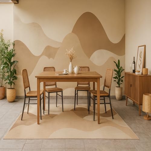 Tapis de salon doux et lavable 170x240cm anti-glisse cuisine marron - 2