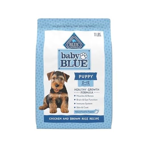 Blue Buffalo Baby Blue Natural Dry Food for Puppies, Healthy Growth Formula with DHA, Savory Chicken Recipe, 11-lb Bag