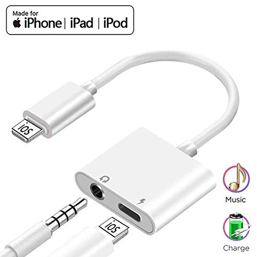Headphone Adapter Jack Dongle Adapter to 3.5mm Converter 2 in 1 Car Charge