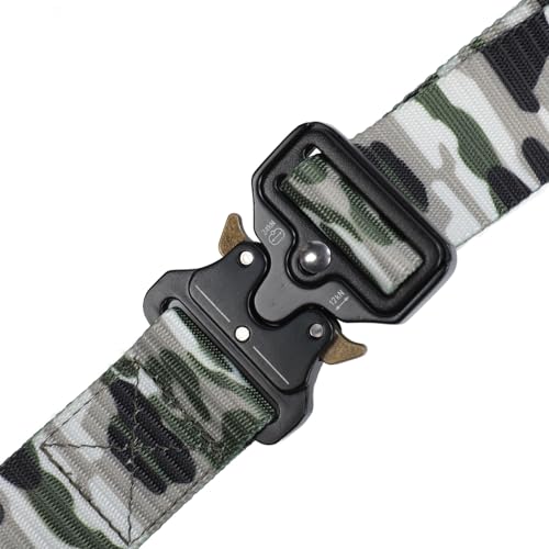 Fafeicy Military Belt Adjustable Nylon Tactical Belt for Men Camouflage Outdoor Sports Hiking Travel Lightweight Durable Waist Strap (Green)4